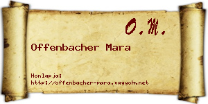 Offenbacher Mara névjegykártya